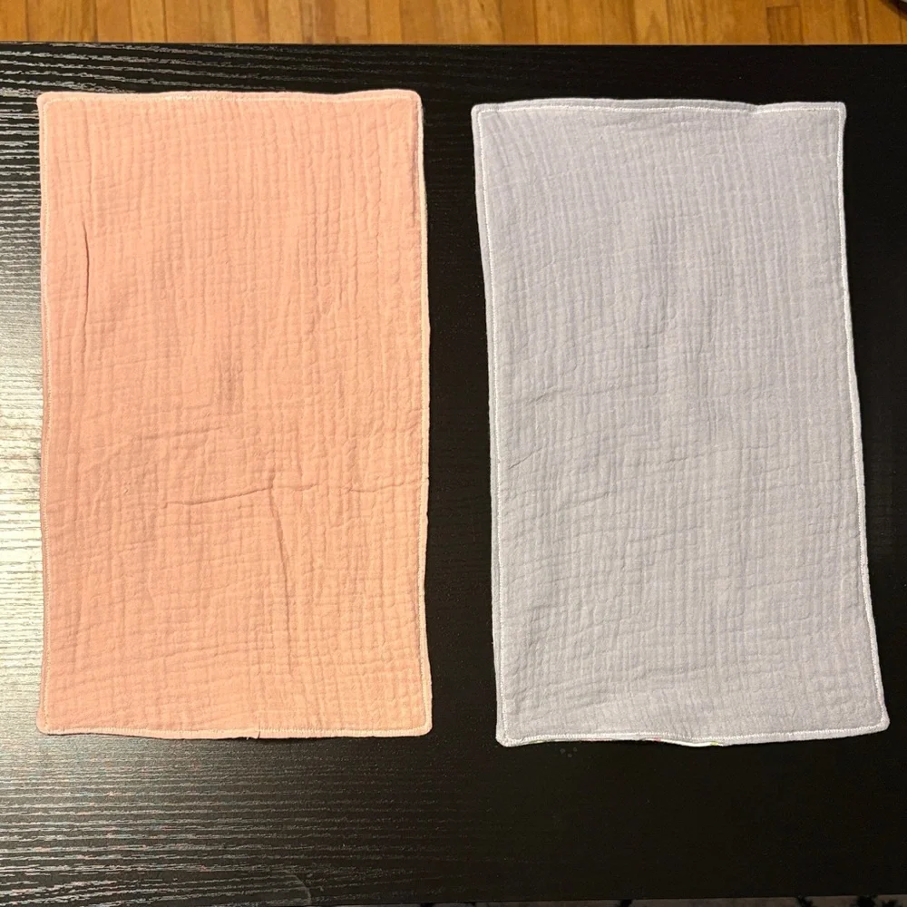 Homemade Owl & Floral Burp Cloth Set - Pink, Gray, Green